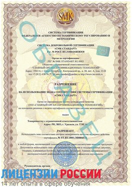 Образец разрешение Удомля Сертификат ISO 13485